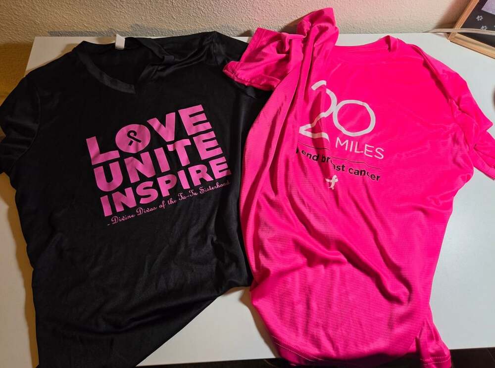 Team 365 Athletic T-Shirt Size L Black Breast Cancer Awareness